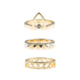 Canopy Of Stars Fine Ring Set - Gold