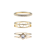 Moments At Midnight Fine Ring Set - Gold