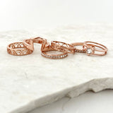 Fine Ring Set Stack - Rose Gold