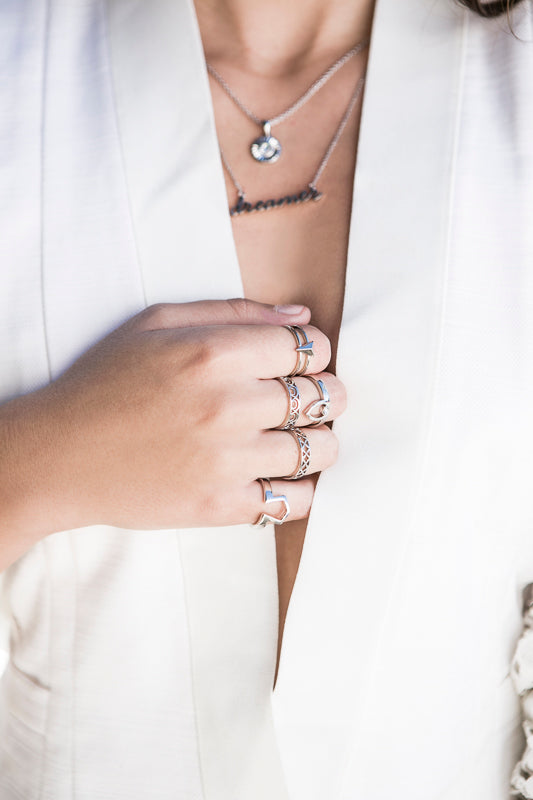 Canopy Of Stars Fine Ring Set - Silver