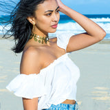Sojourns At Sunset Statement Choker - Gold