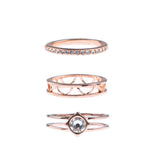 Moments At Midnight Fine Ring Set - Rose Gold