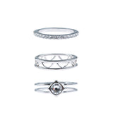 Moments At Midnight Fine Ring Set - Silver