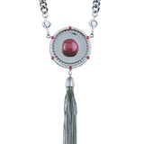 Moments At Midnight Statement Necklace - Gunmetal